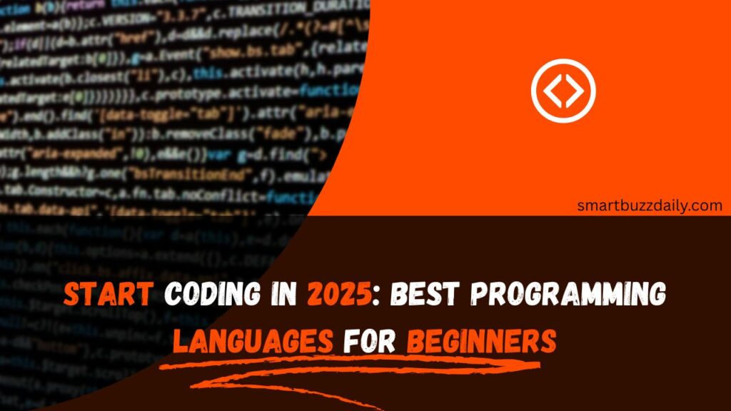 A young person coding on a laptop with colorful code on screen, representing beginner programming in 2025.