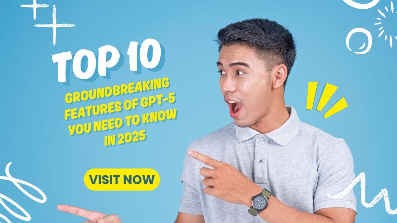 Visual representation of the top 10 groundbreaking features of GPT-5 in 2025, showcasing AI’s advanced conversational, multimodal, and automation abilities.
